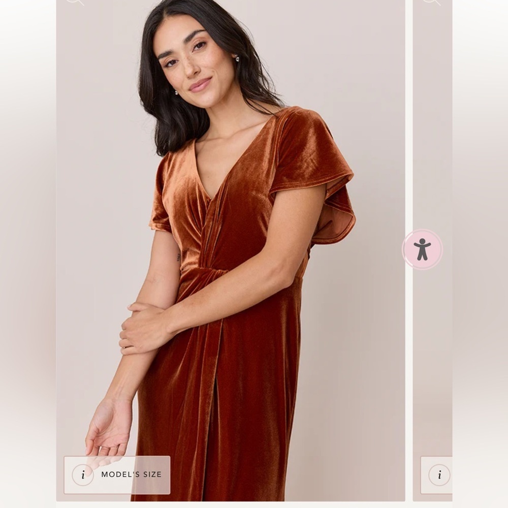 Revelry gween velvet terracotta Rust Maxi Dress size 10 - Picture 9 of 14